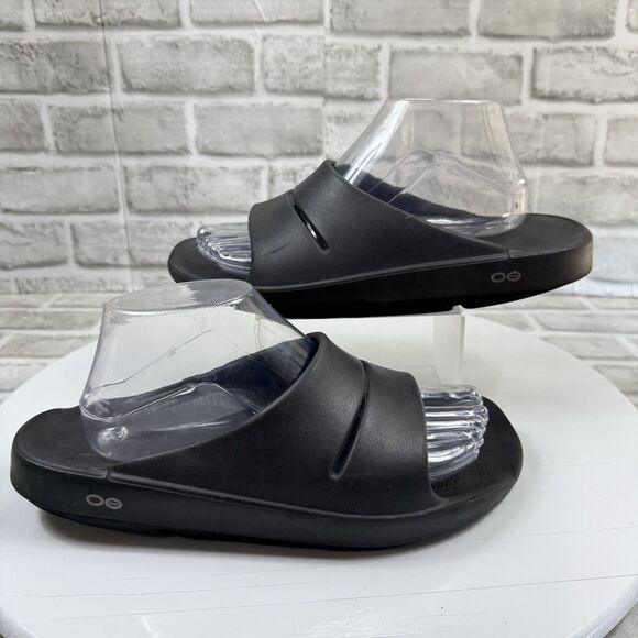 OOFOS OOahh Slide Sandal Black Recovery Comfort Men’s 8 Women’s 10 - Picture 1 of 10